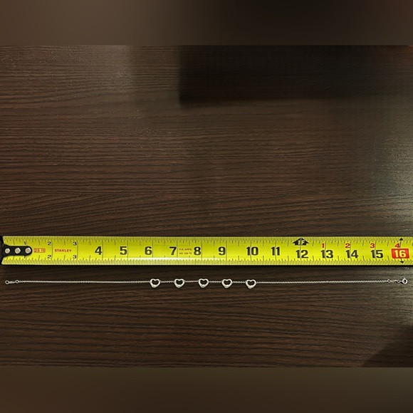 Tiffany & Co Sterling Silver Elsa Peretti Five Open Heart Necklace - Picture 6 of 7